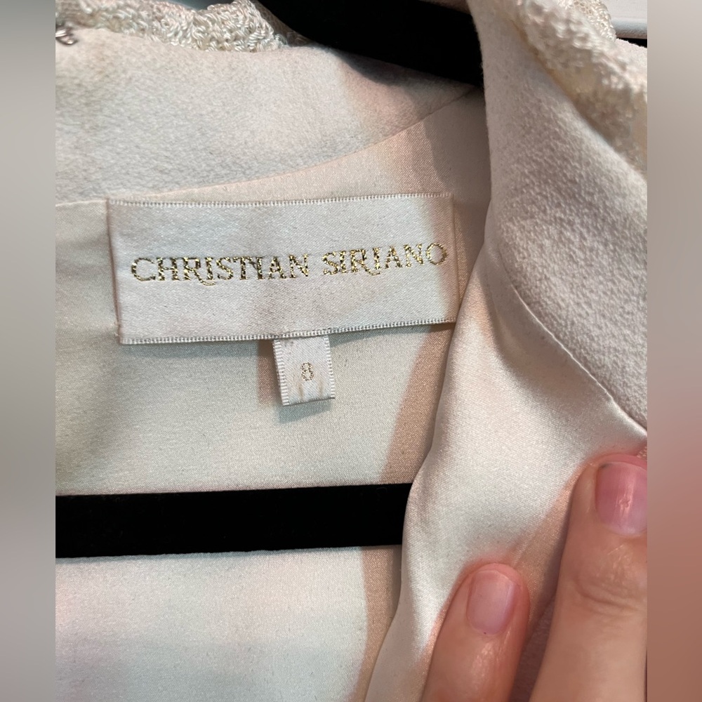 Christian Siriano Spring 2016 White Stretch Crepe Keyhole Dress, Size 8 - Picture 6 of 11